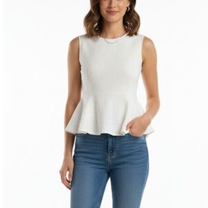 Theory white Peplum   top size s